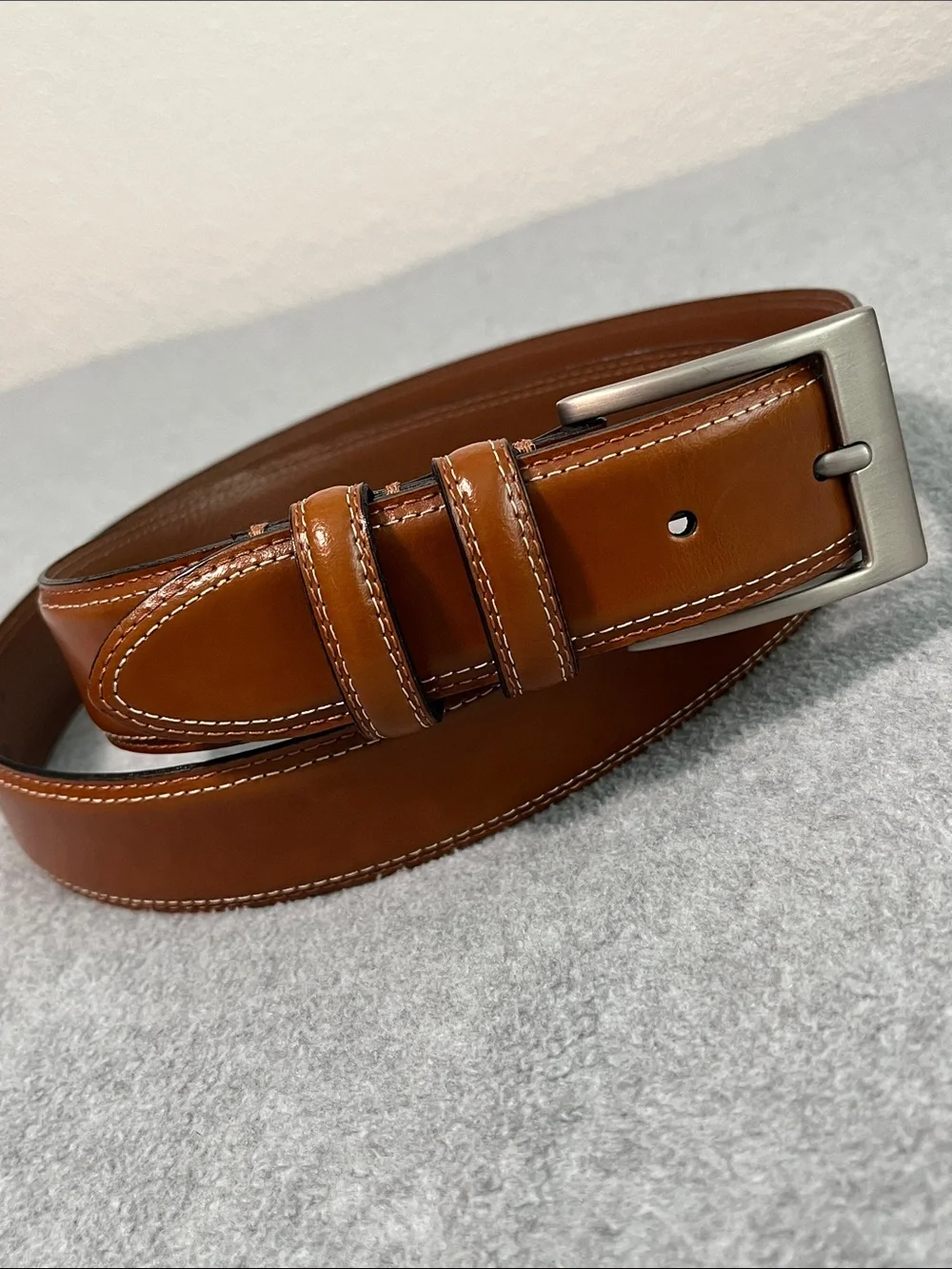 Joseph Abboud Brown Leather Belt Mens 40 Italy